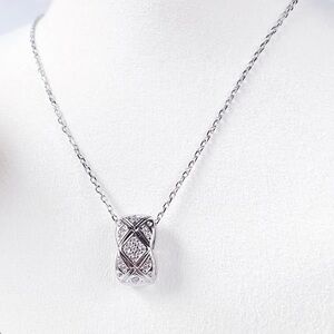 Park Lane ICON Necklace high polished silver finish accented with micro CZ's